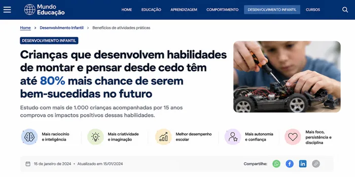 Pesquisa sobre criancas que constroem